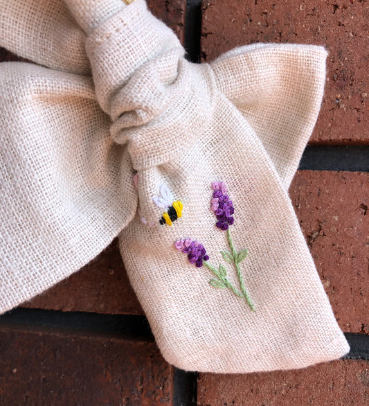 Lavender and Bee Bow