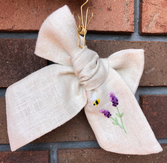 Lavender and Bee Bow